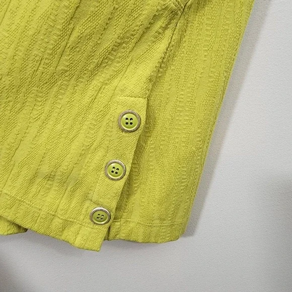 Anthropologie Maeve NWOT greeenish yellow woven button detail tank top size med - Picture 4 of 7